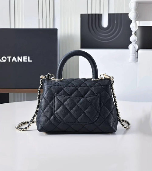 Chanel mini Coco Handle Bag (Black with Silver Hardware)